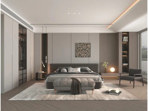 Modern Yatak Odası Sahnesi 49 3D Model