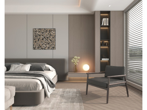 Modern Bedroom Scene 49 3D Модель