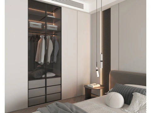 Modern Bedroom Scene 49 3D Model