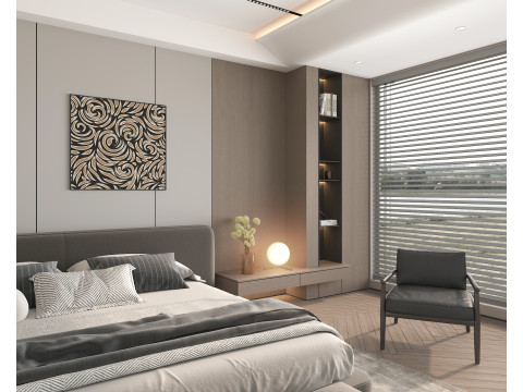 Modern Bedroom Scene 49 3D Модель