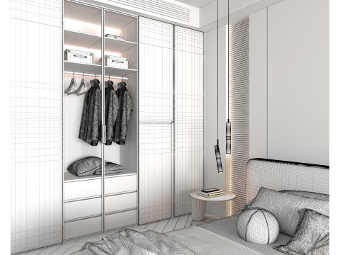 Modern Bedroom Scene 49 3D Модель