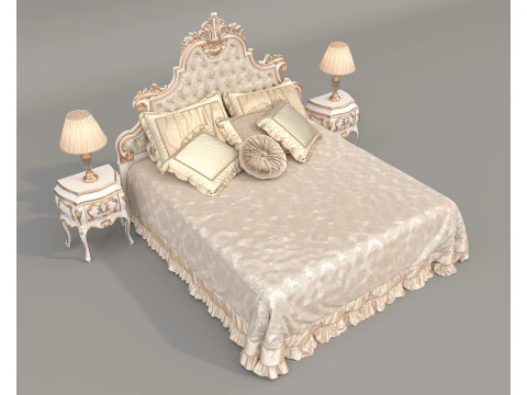 Juego de cama estilo cl&aacute;sico europeo 70 Modelo 3D