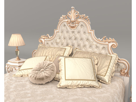 Classic European Style Bed Set 70 Modelo 3D