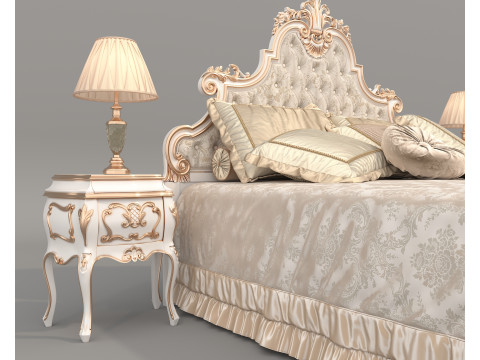Classic European Style Bed Set 70 Modelo 3D