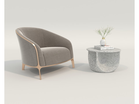 Modern Coffee Table and Armchair 55 Modello 3D
