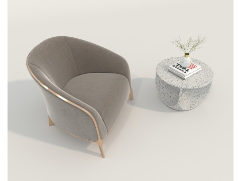 Modern Coffee Table and Armchair 55 Modello 3D
