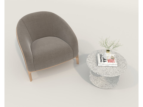 Modern Coffee Table and Armchair 55 Modello 3D