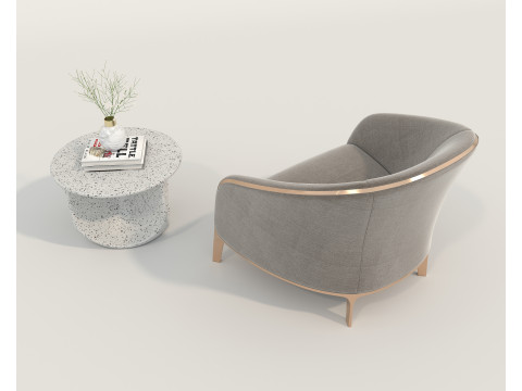 Modern Coffee Table and Armchair 55 Modello 3D
