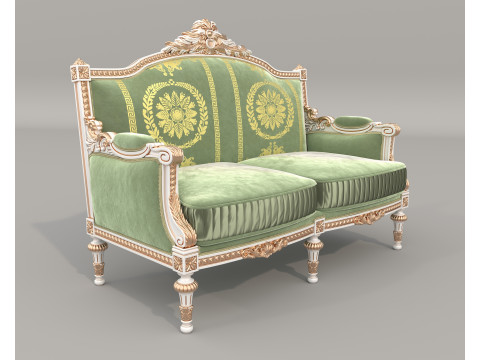 Classic European Style Sofa and Armchair Set 13 Model 3D