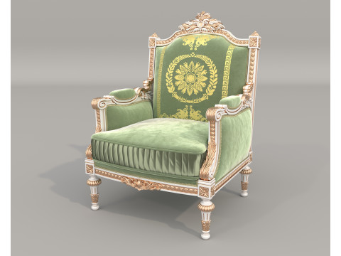 Classic European Style Sofa and Armchair Set 13 Model 3D