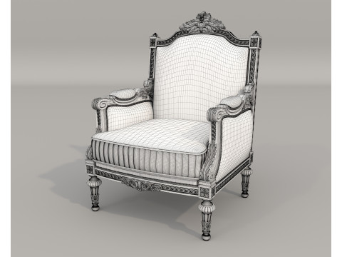 Classic European Style Sofa and Armchair Set 13 Model 3D