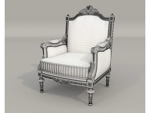 Ensemble canap&eacute; et fauteuil de style europ&eacute;en classique 13 Modèle 3D