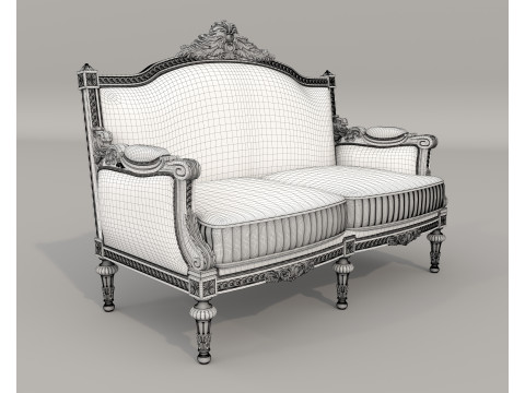 Classic European Style Sofa and Armchair Set 13 Model 3D