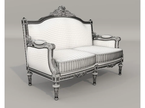 Ensemble canap&eacute; et fauteuil de style europ&eacute;en classique 13 Modèle 3D