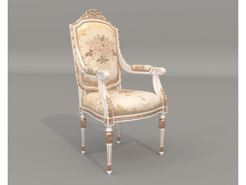 Classic European style Dining Table and Chairs 61 Modello 3D