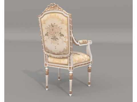 Classic European style Dining Table and Chairs 61 Modello 3D