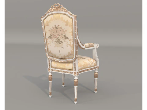 Classic European style Dining Table and Chairs 61 3D Model