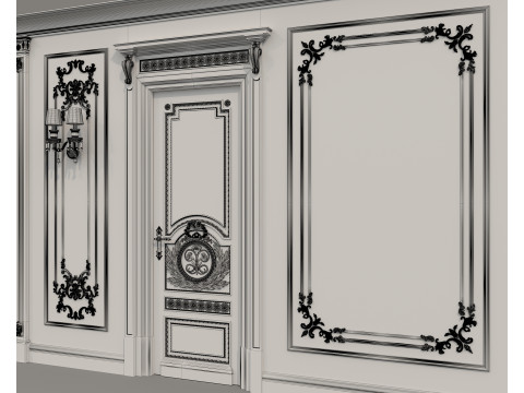 Wall Molding in Classic French style 49 Modello 3D