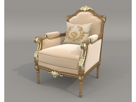 Classic European Style Sofa and Armchair Set 14 3D-Modell