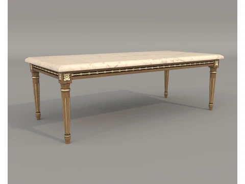 Classic European Style Sofa and Armchair Set 14 3D Model