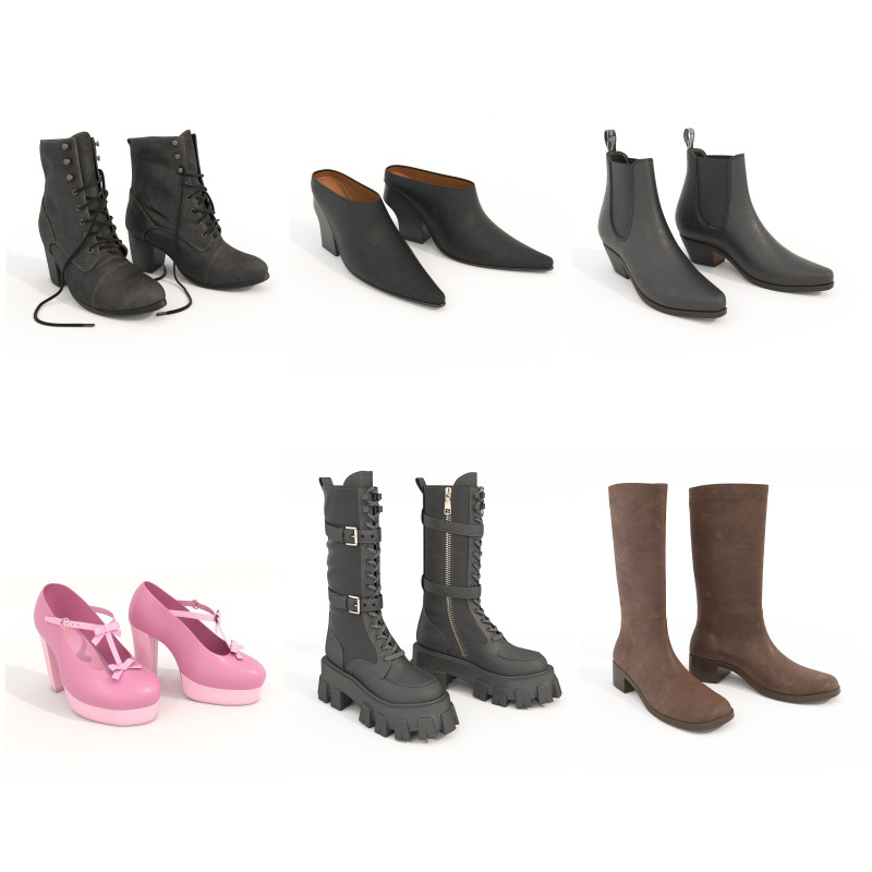 Women Shoes Collection 8 3D Model .c4d .max .obj .3ds .fbx .stl .blend