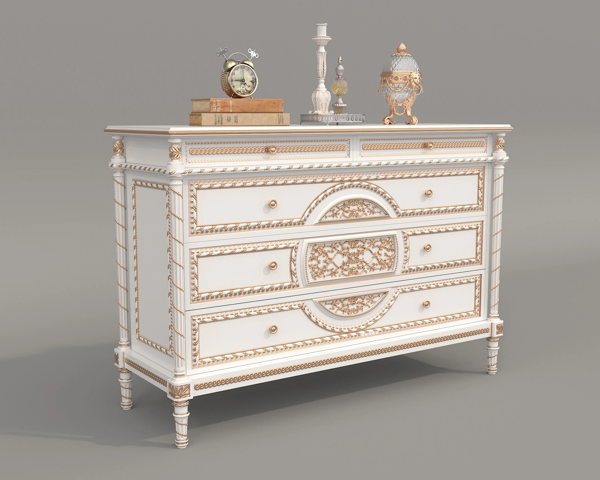 European Classic style Cabinet and Decoration 7 3D Model .c4d .max .obj .3ds .fbx .stl .blend