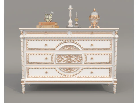 European Classic style Cabinet and Decoration 7 3D Model