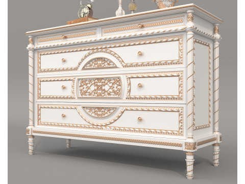 European Classic style Cabinet and Decoration 7 3D Model