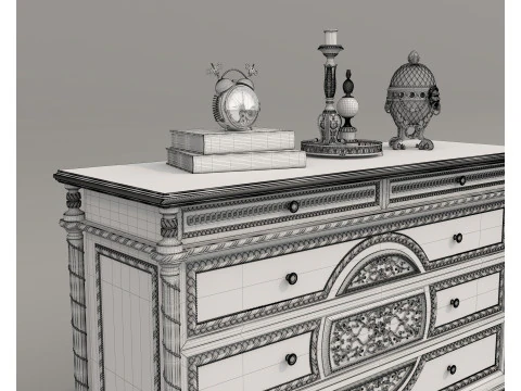 European Classic style Cabinet and Decoration 7 3D Model