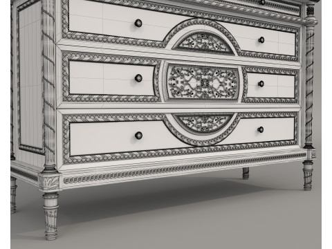 European Classic style Cabinet and Decoration 7 3D Model