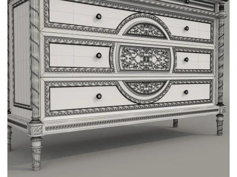 European Classic style Cabinet and Decoration 7 3D Model
