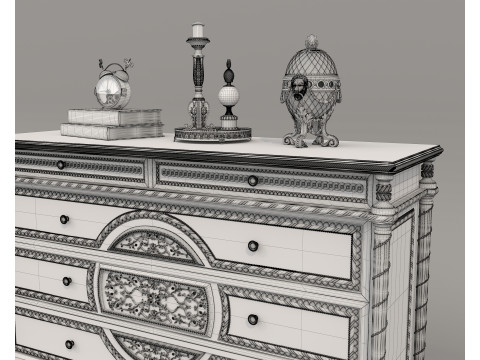 European Classic style Cabinet and Decoration 7 3D Model