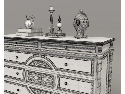 European Classic style Cabinet and Decoration 7 3D Model
