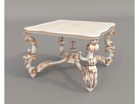 Classic European Style Coffee Table and Armchair 28 Modèle 3D
