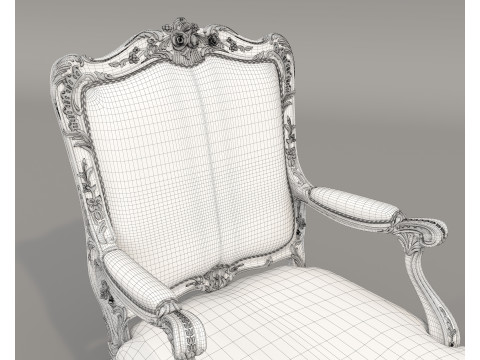 Classic European Style Coffee Table and Armchair 28 Modèle 3D
