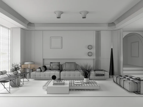 リビング ルーム シーン 14 3Dモデル