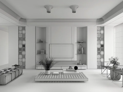 リビング ルーム シーン 14 3Dモデル