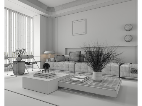 Living Room Scene 14 Modello 3D