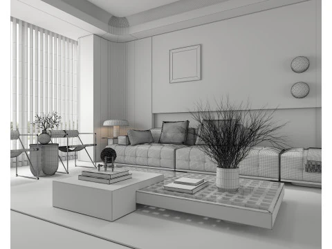 リビング ルーム シーン 14 3Dモデル