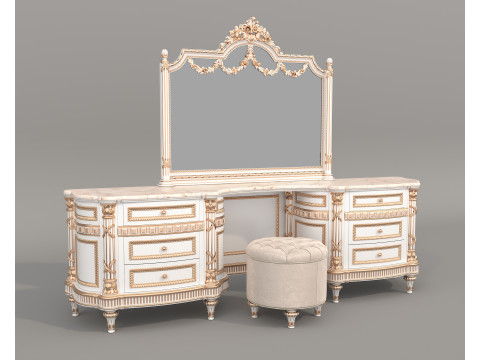 Classic European style Dressing Table 29 Modello 3D