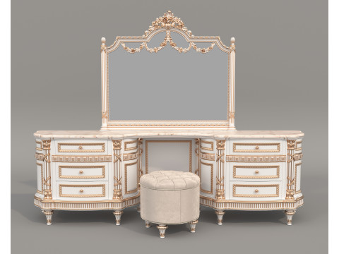 Classic European style Dressing Table 29 Modello 3D