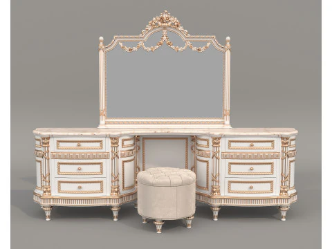 Classic European style Dressing Table 29 3D Model