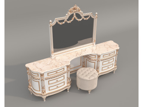 Classic European style Dressing Table 29 Modello 3D