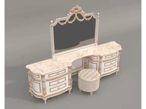 Classic European style Dressing Table 29 3D Model