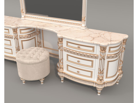 Classic European style Dressing Table 29 Modello 3D