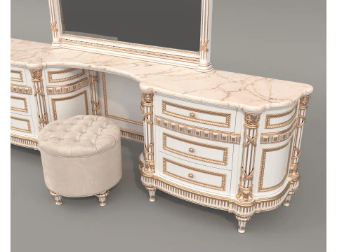 Classic European style Dressing Table 29 3D Model
