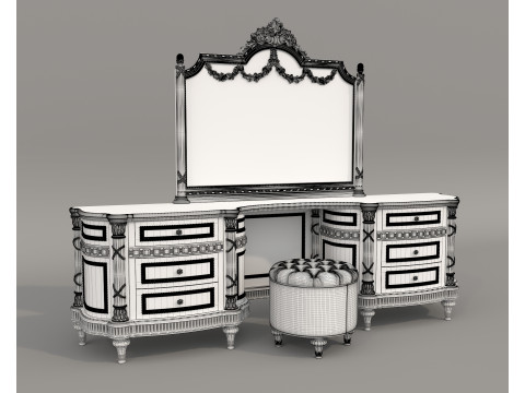 Classic European style Dressing Table 29 Modello 3D