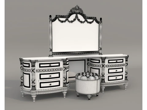 Classic European style Dressing Table 29 3D Model