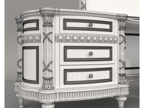 Classic European style Dressing Table 29 Modello 3D