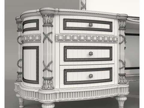 Classic European style Dressing Table 29 3D Model